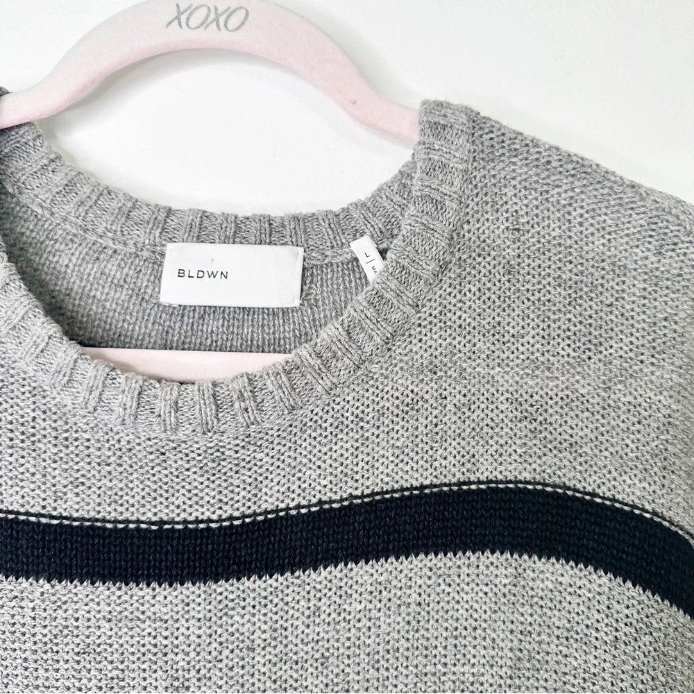 BLDWN Linen Stripe Oversized Sweater Men’s Size Large - Picture 4 of 5